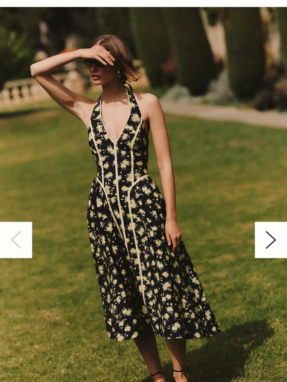 NWT Anthropologie Fit and Flare Halter v neck Floral Midi Dress